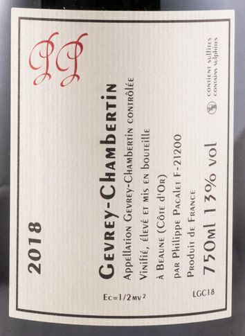 2018 Philippe Pacalet Gevrey-Chambertin red