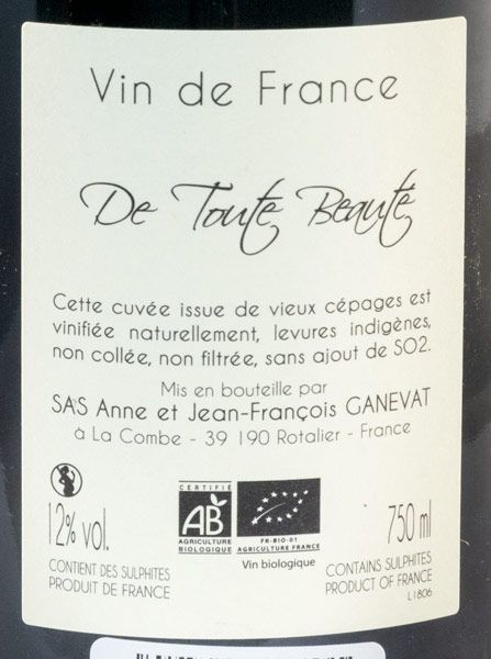 2018 Jean-François Ganevat De Tout Beauté organic red