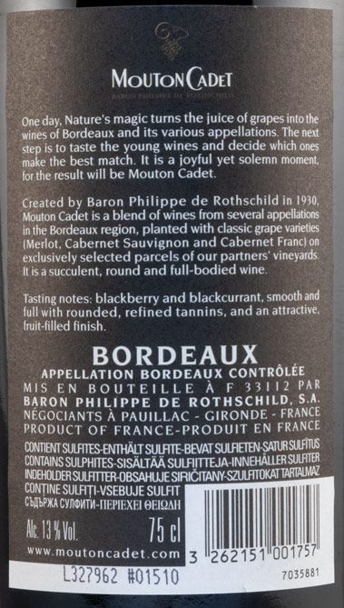 2017 Mouton Cadet Medoc Baron Philippe de Rothschild tinto