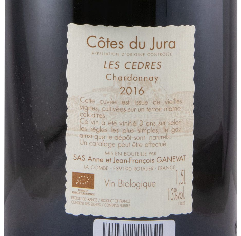 2016 Jean-François Ganevat Les Cedres Chardonnay Côtes du Jura organic white 1.5L