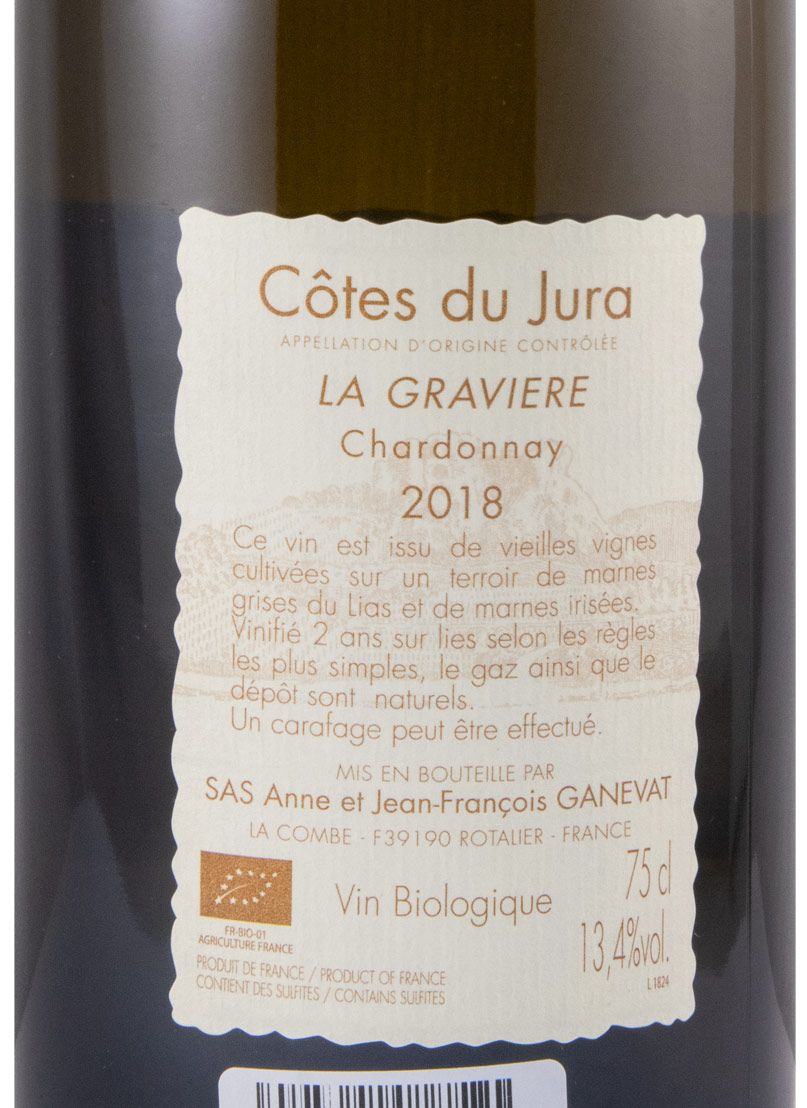 2018 Jean-François Ganevat La Graviere Chardonnay Côtes du Jura biológico branco