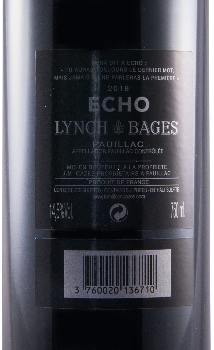 2018 Château Lynch-Bages Echo de Lynch-Bages Pauillac tinto