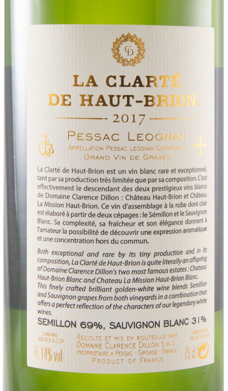 2017 Château Haut-Brion La Clarté de Haut-Brion Pessac-Léognan branco