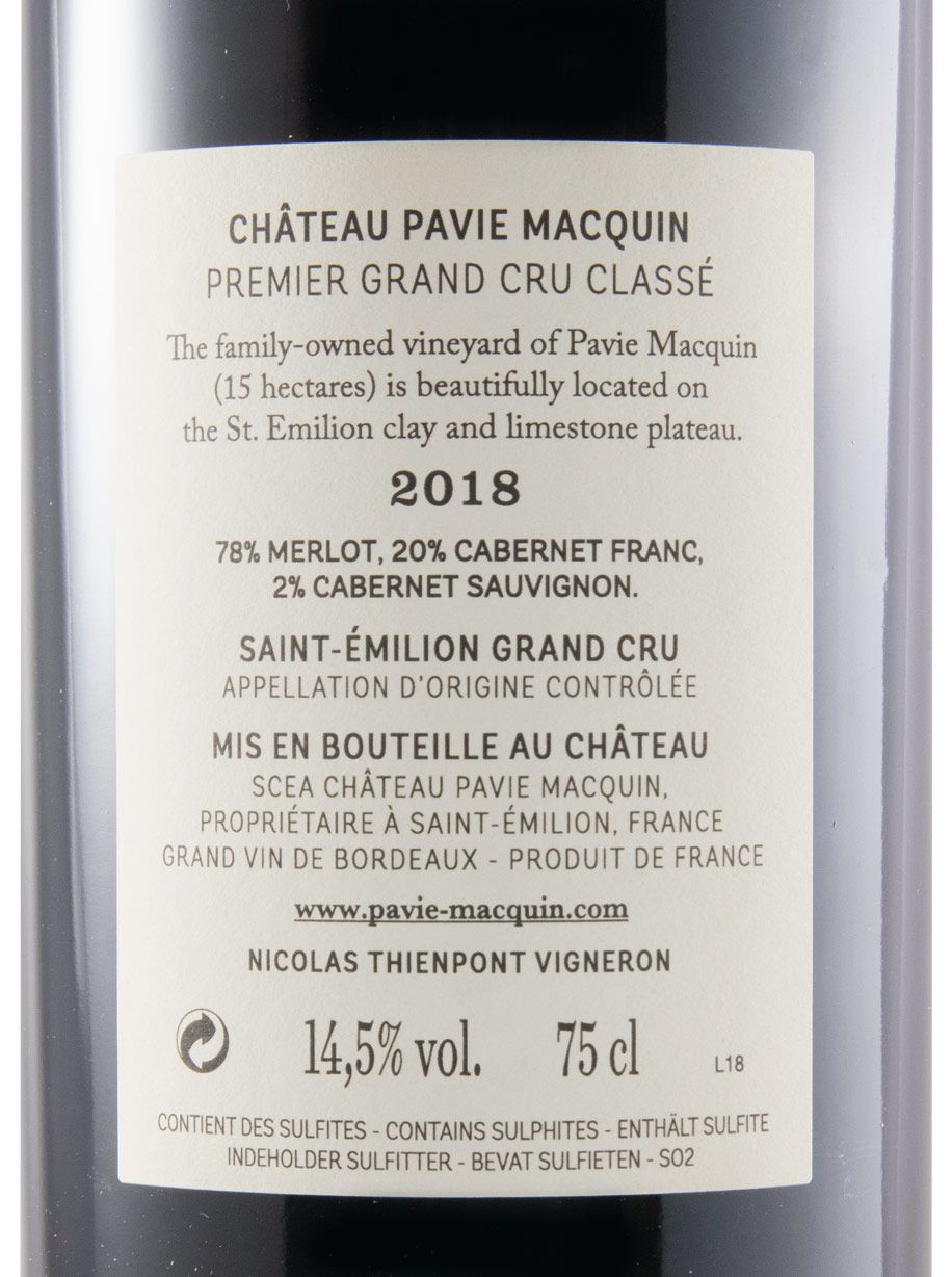 2018 Château Pavie-Macquin Saint-Emilion red
