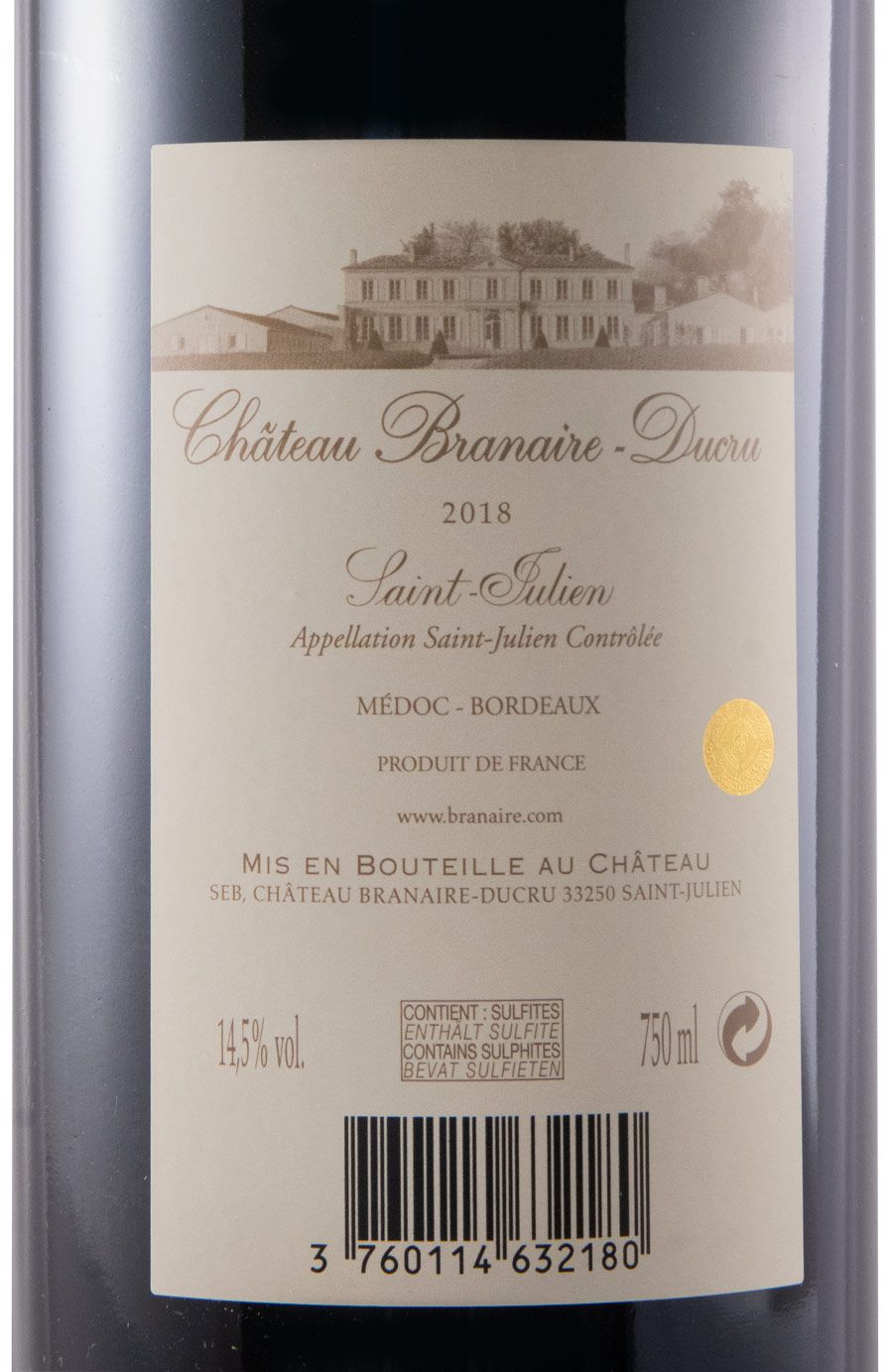 2018 Château Branaire-Ducru Saint-Julien tinto
