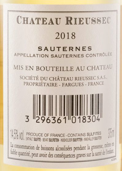 2018 Château Rieussec Sauternes white 37.5cl