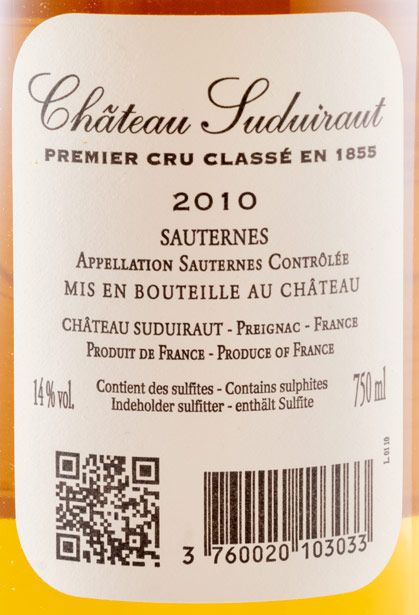 2010 Château Suduiraut Sauternes white