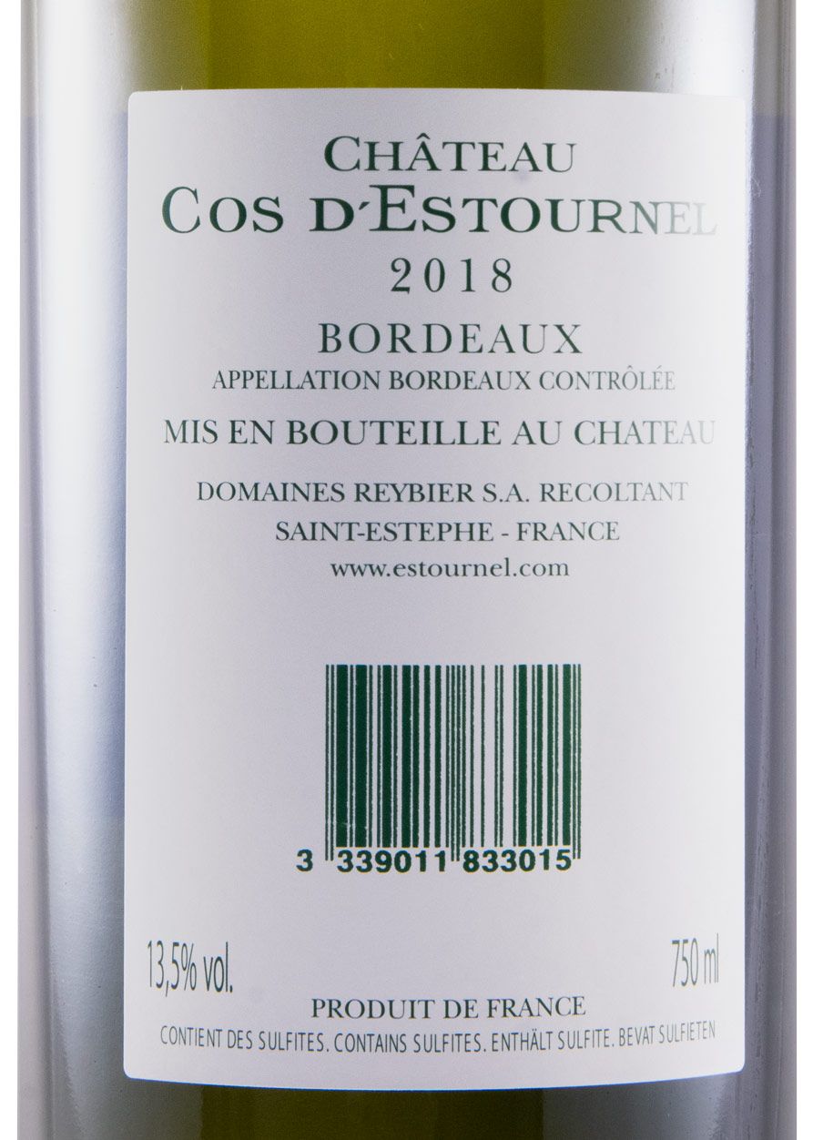 2018 Château Cos D'Estournel Saint-Estèphe branco