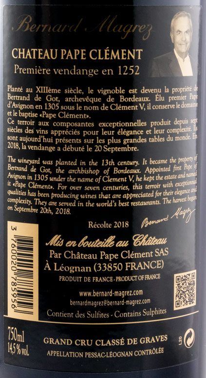 2018 Château Pape Clément Pessac-Léognan tinto