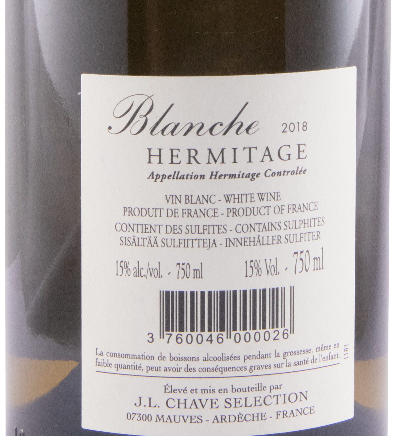 2018 Domaine Jean-Louis Chave Sélection Blanche Hermitage white