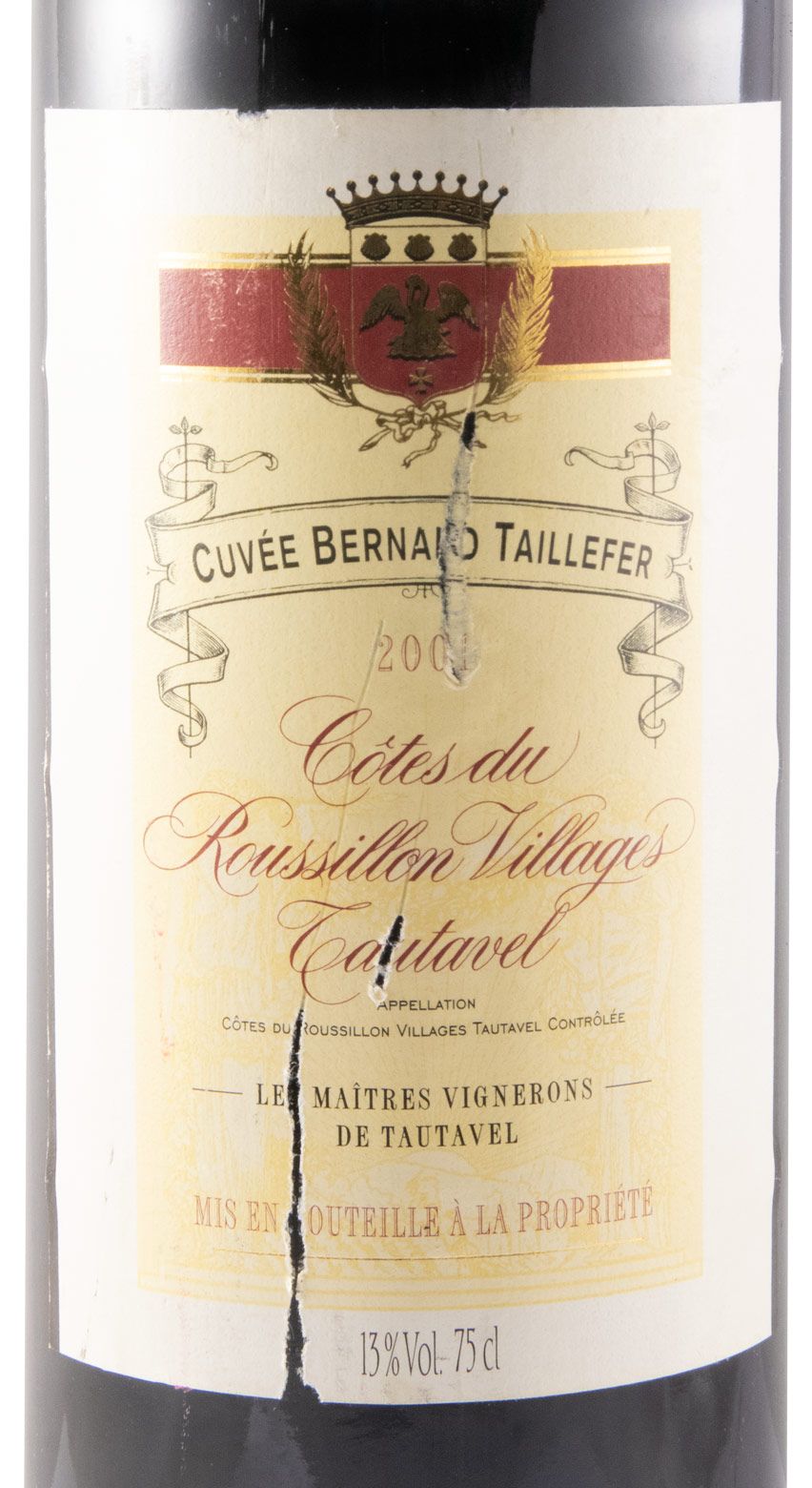 2001 Château de Tautavel Bernard Taillefer Côtes du Roussillon Villages tinto