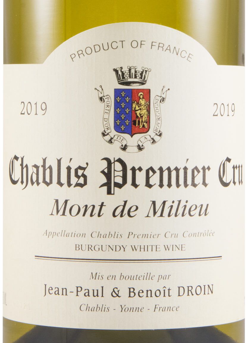 2019 Jean-Paul & Benoît Droin Mont de Milieu Premier Cru Chablis white