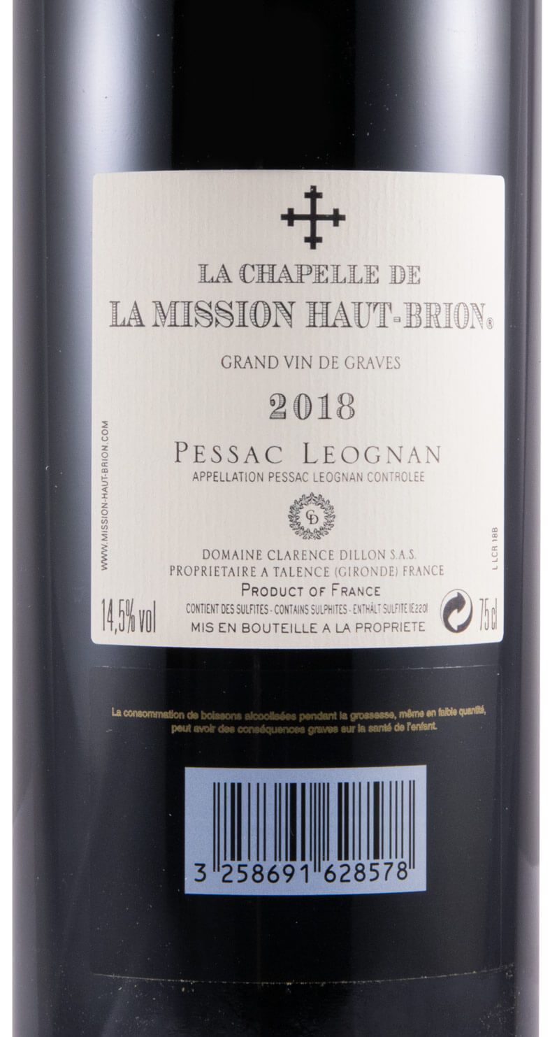 2018 Château La Mission Haut-Brion La Chapelle de La Mission Pessac-Léognan red