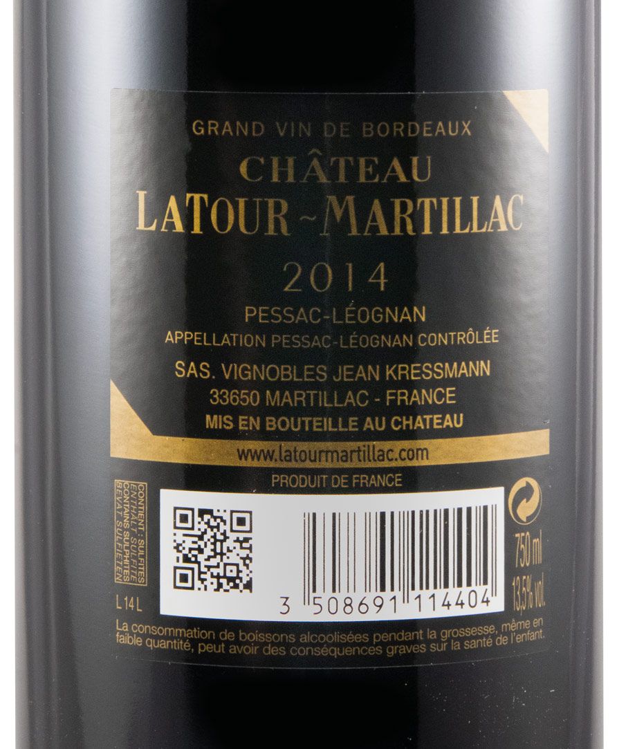 2014 Château Latour-Martillac Pessac-Léognan tinto