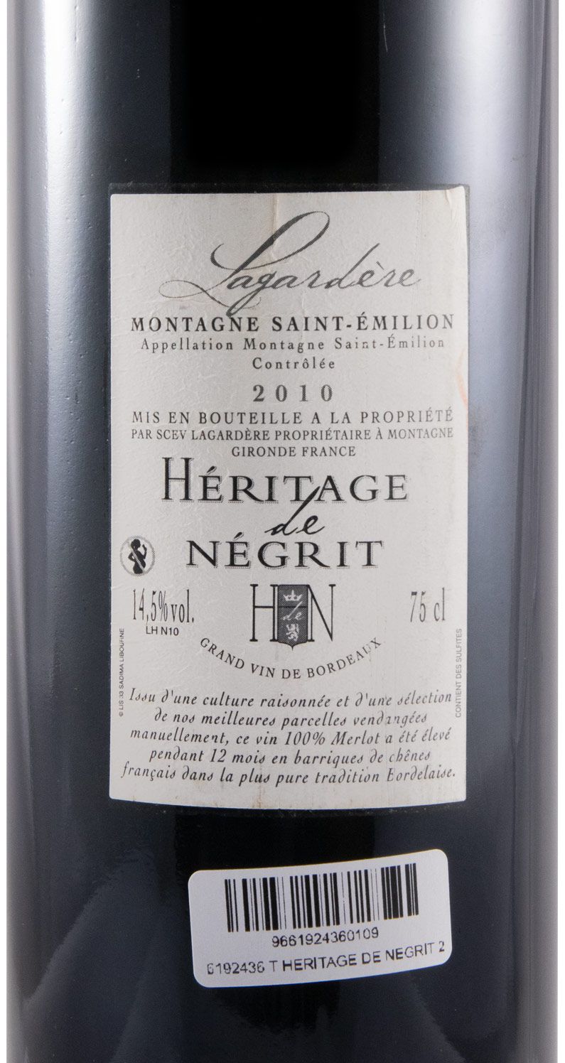 2010 Héritage de Négrit Montagne Saint-Émilion tinto