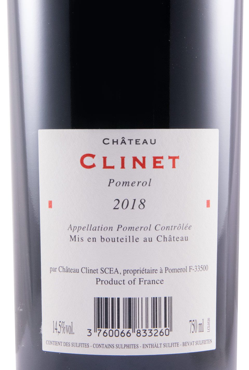 2018 Château Clinet Pomerol tinto