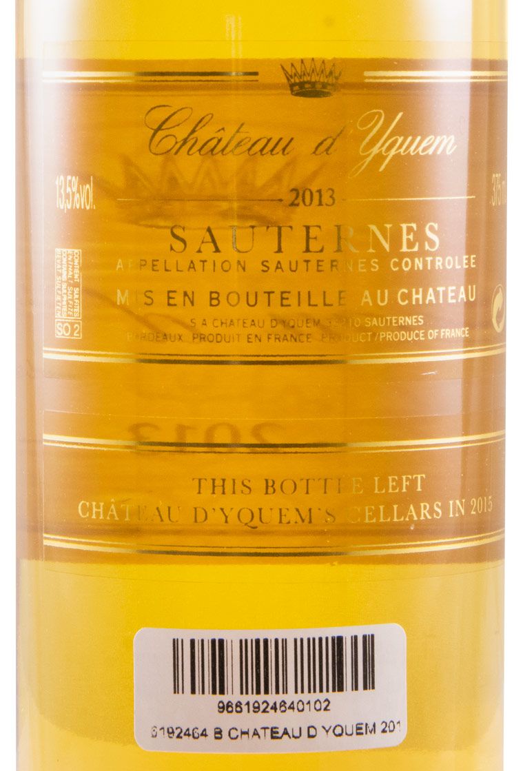 2013 Château d'Yquem Sauternes branco 37,5cl
