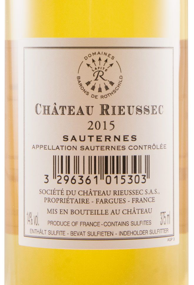 2015 Château Rieussec Sauternes branco 37.5cl