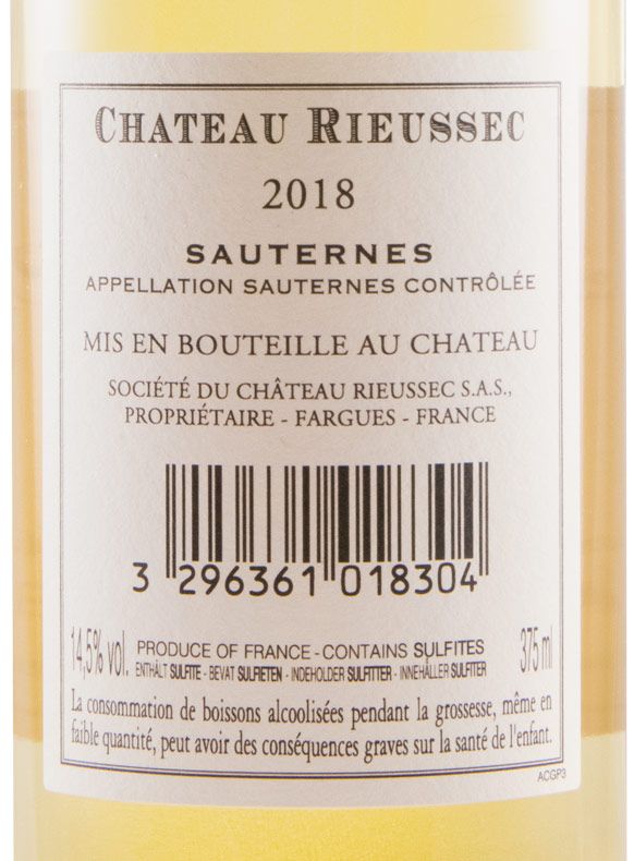 2018 Château Rieussec Sauternes branco 37,5cl