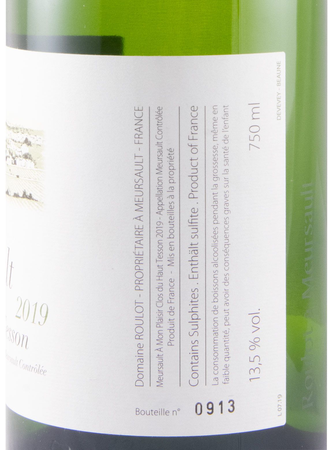 2019 Domaine Roulot À Mon Plaisir Clos du Haut Tesson Meursault branco
