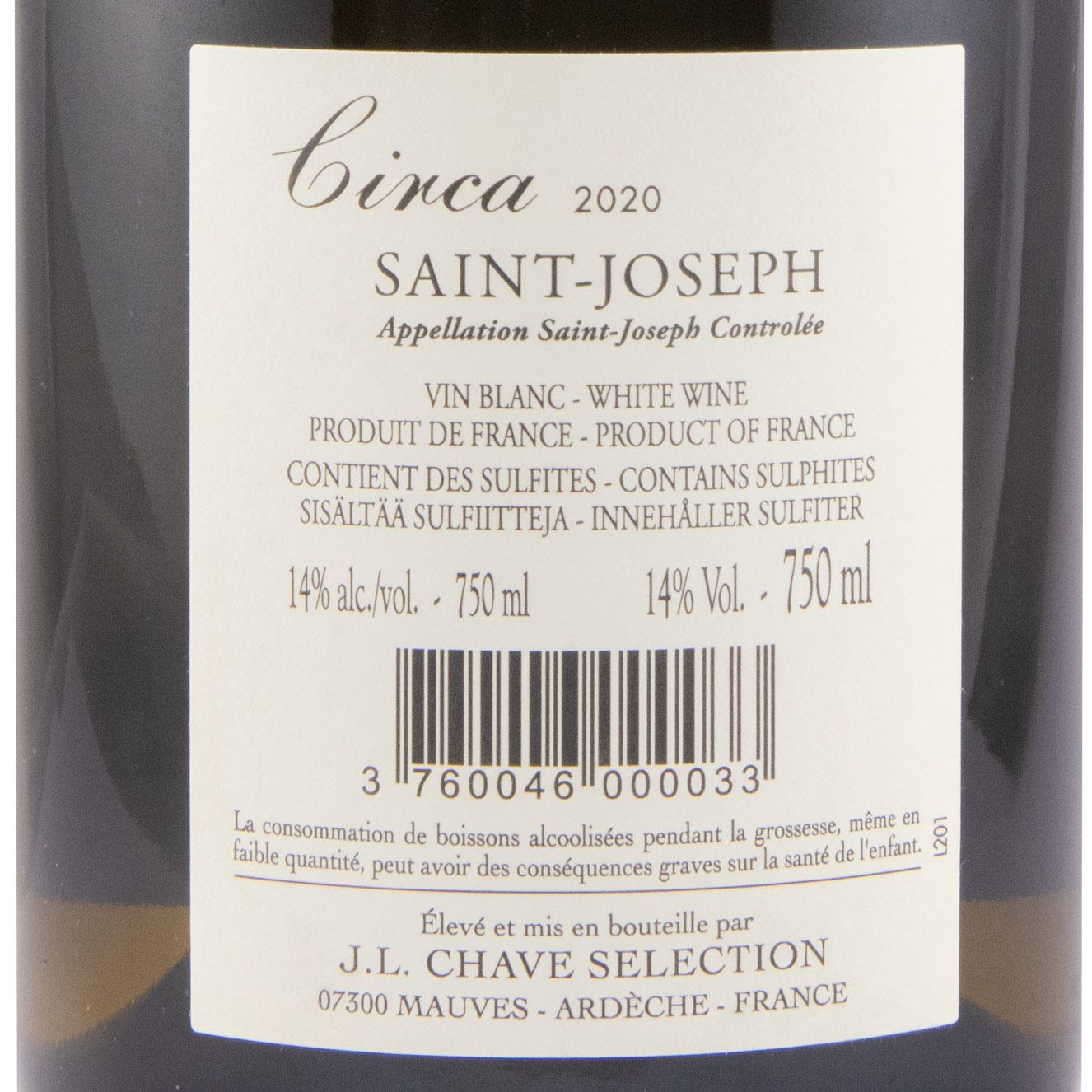 2020 Domaine Jean-Louis Chave Sélection Circa Saint-Joseph branco