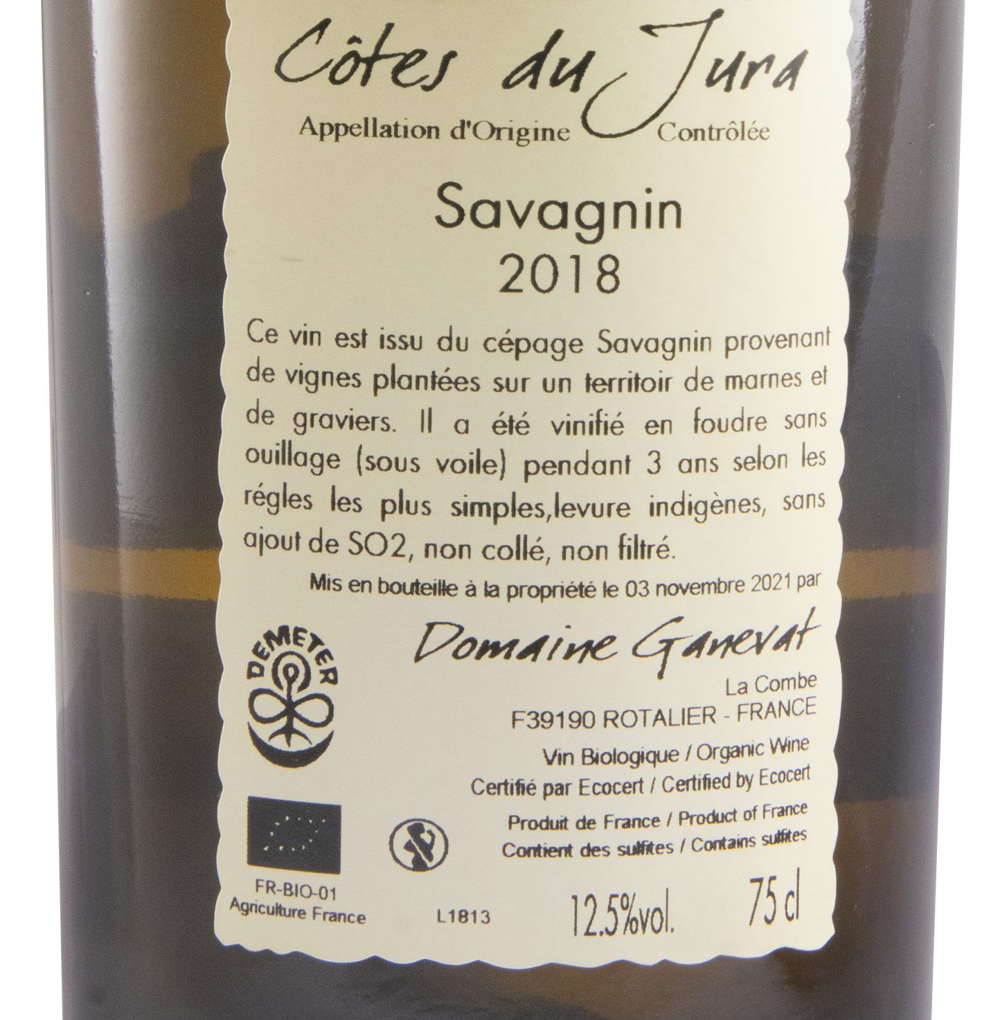 2018 Jean-François Ganevat Les Grands Teppes Savagnin Côtes du Jura organic white