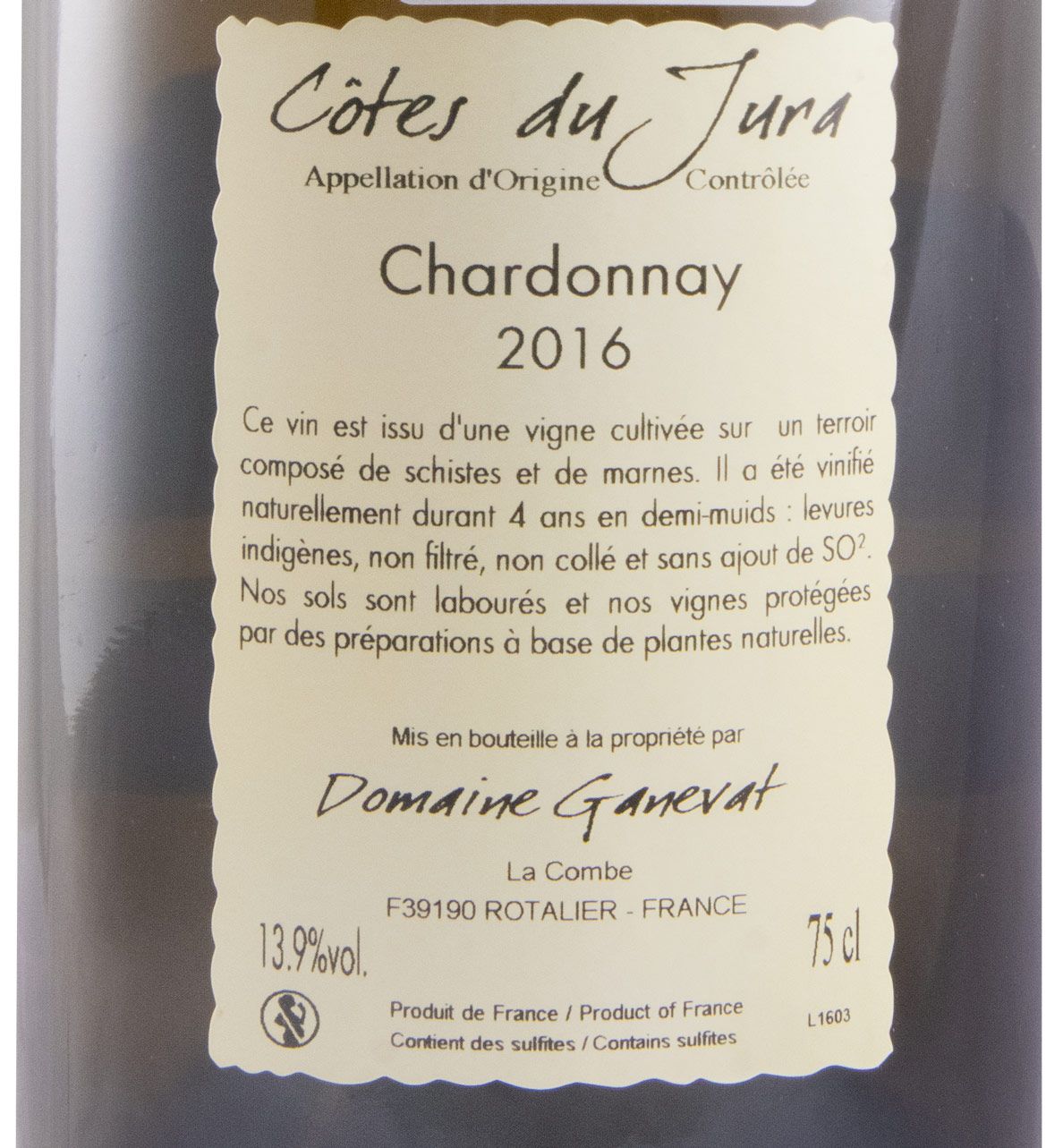 2016 Jean-François Ganevat Grusse en Billat Chardonnay Côtes du Jura white