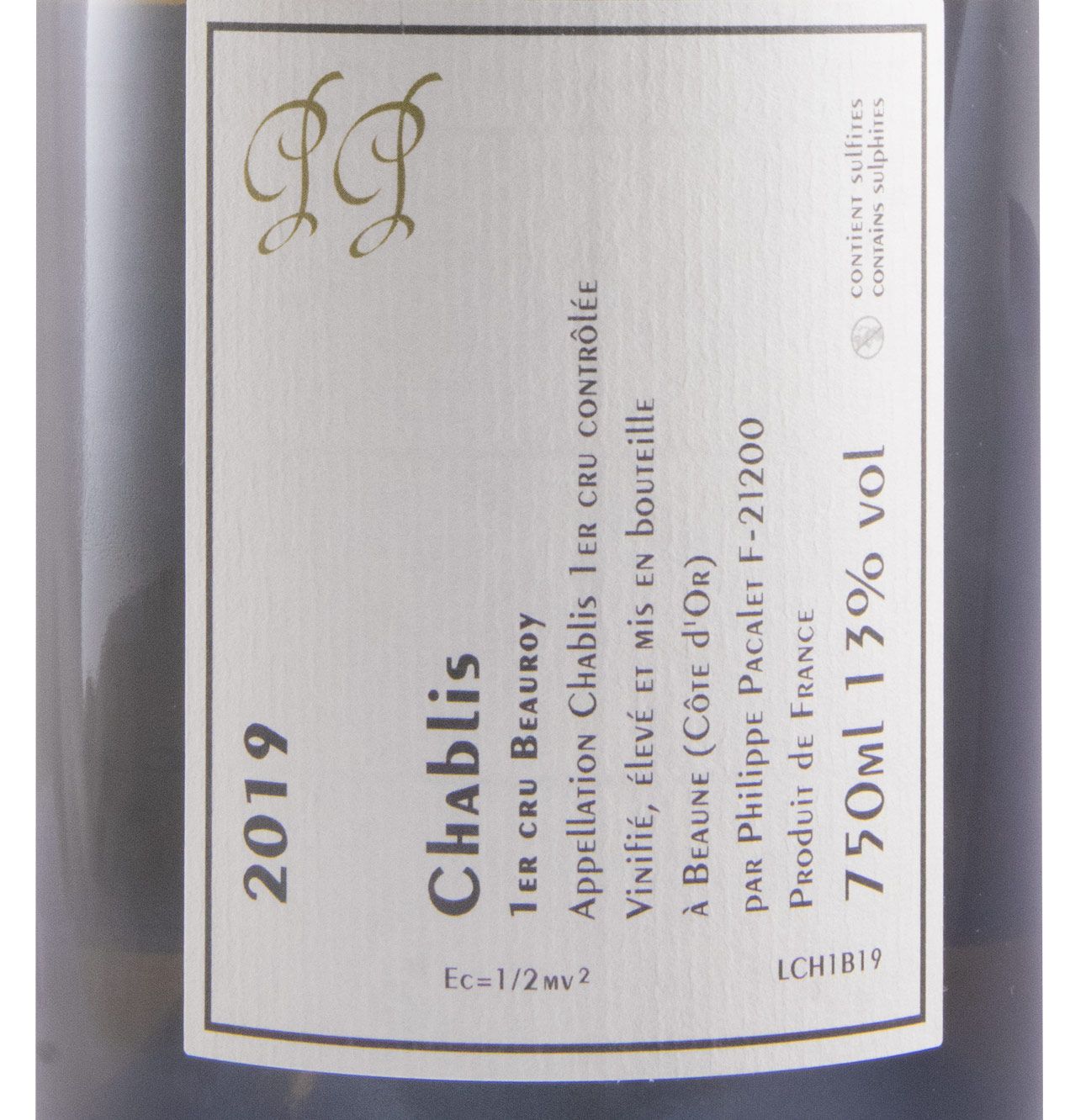 2019 Philippe Pacalet Chablis Beauroy white
