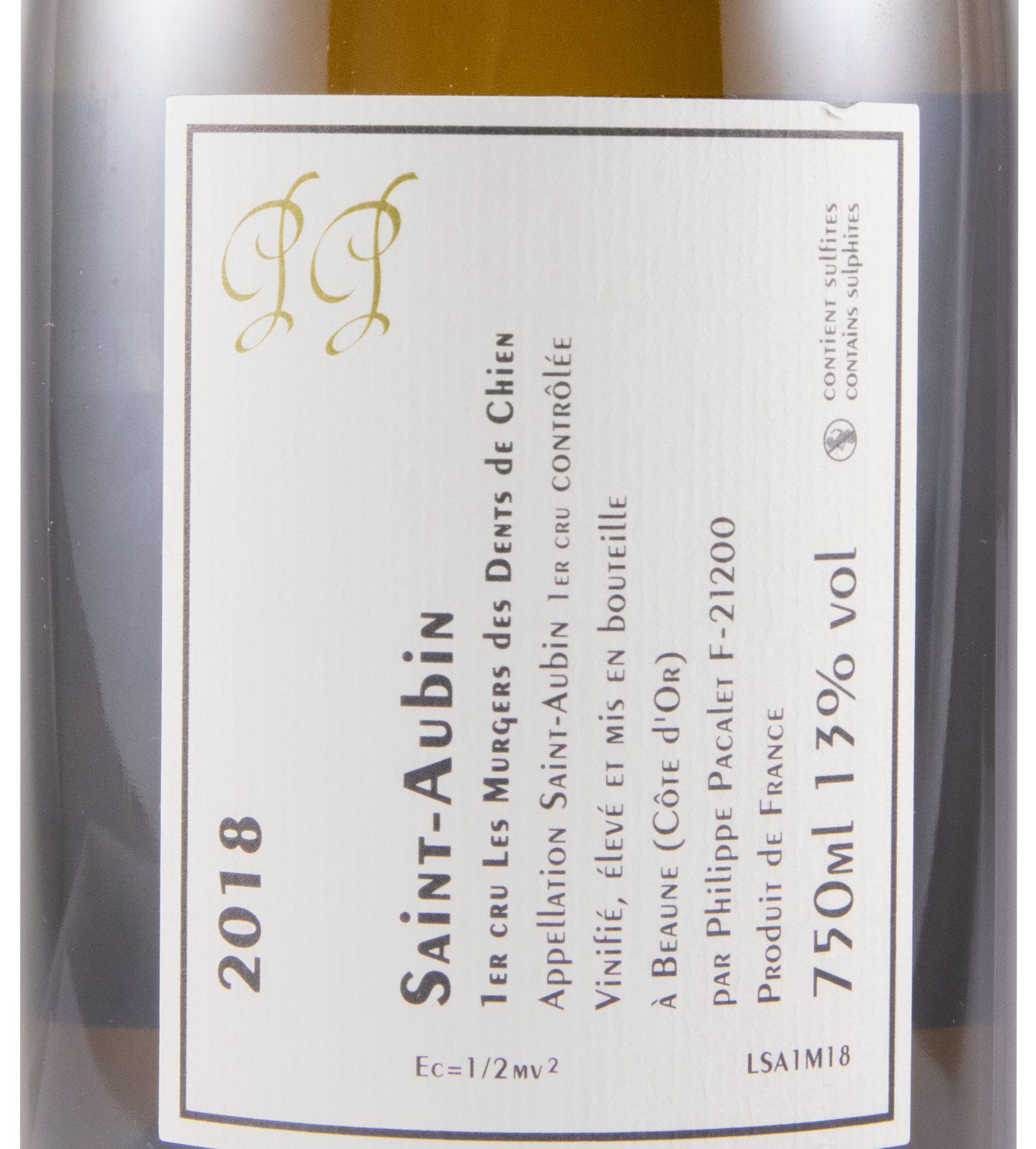 2018 Philippe Pacalet Les Murgers des Dents de Chien Saint-Aubin branco