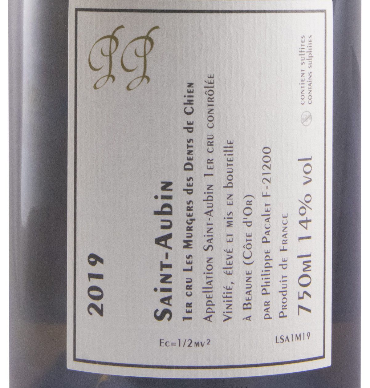 2019 Philippe Pacalet Les Murgers des Dents de Chien Saint-Aubin branco
