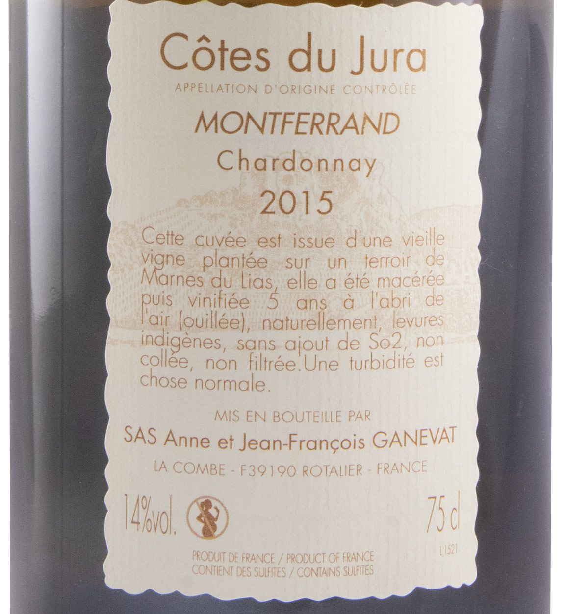 2015 Anne et Jean-François Ganevat Montferrand Chardonnay Côtes du Jura white