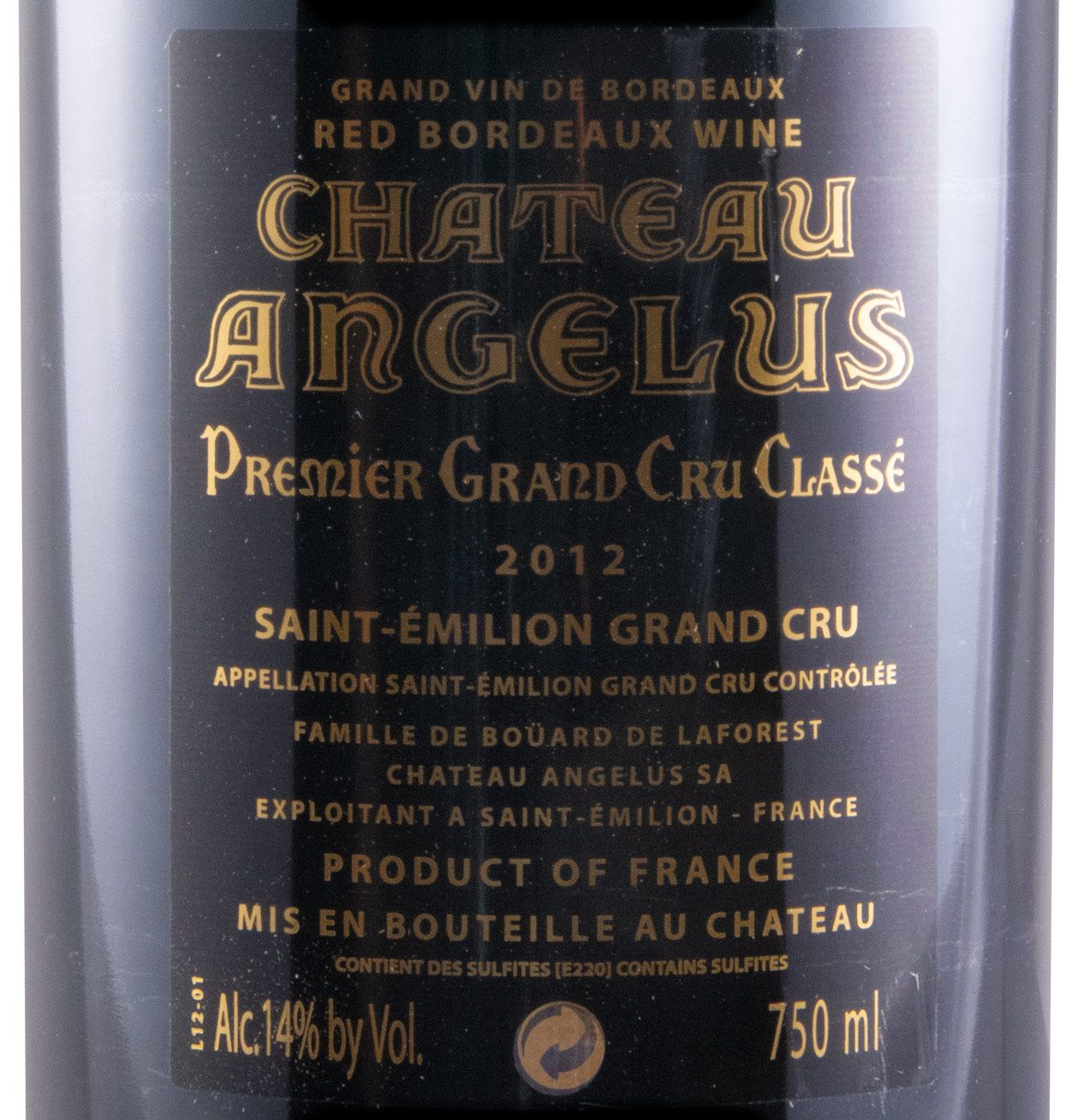 2012 Château Angelus Saint-Émilion tinto