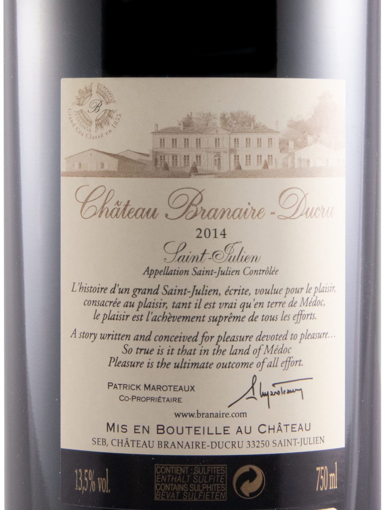 2014 Château Branaire-Ducru Saint-Julien tinto