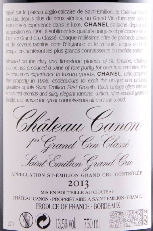 2013 Château Canon Saint-Émilion red