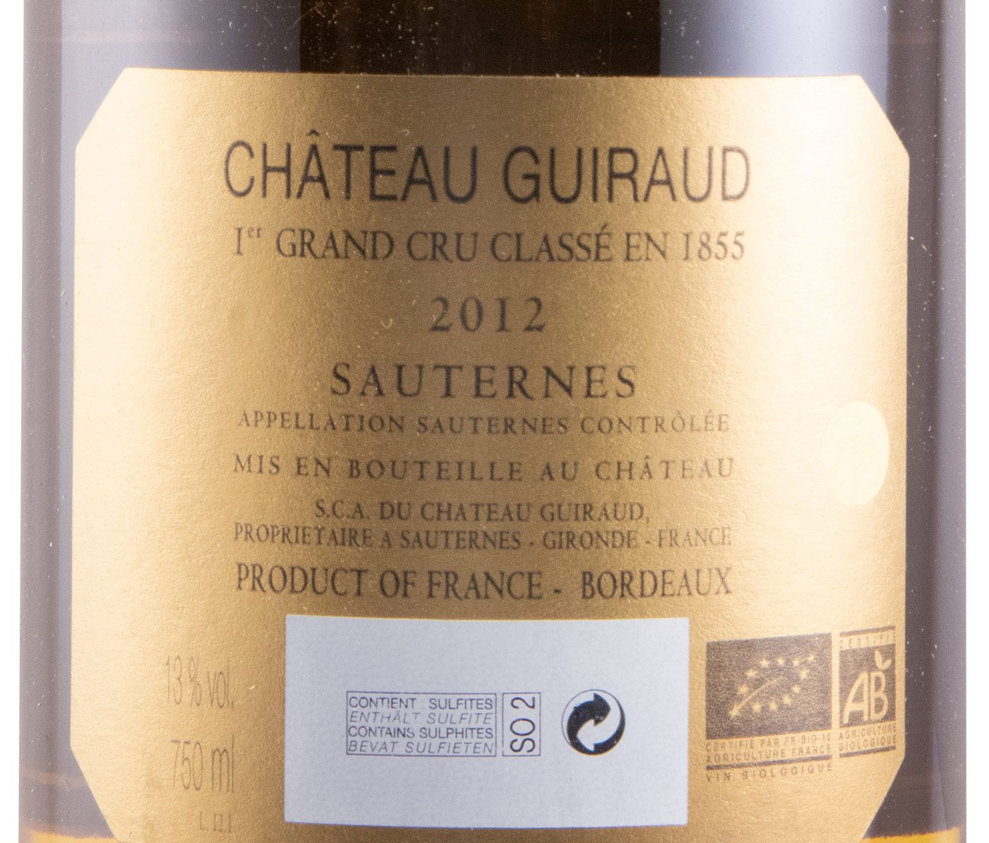 2012 Château Guiraud Sauternes white