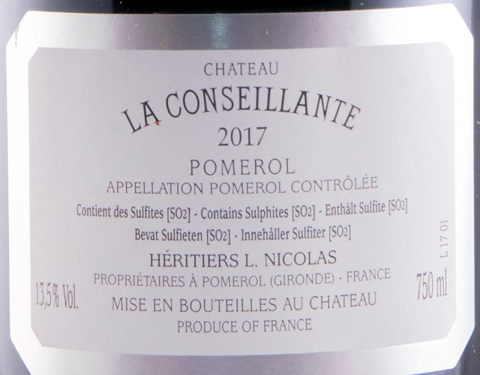 2017 Château La Conseillante Pomerol tinto