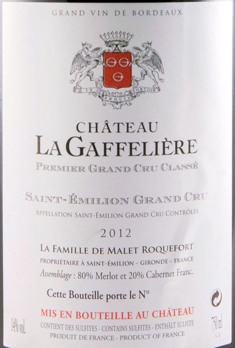 2012 Château La Gaffelière Saint-Émilion tinto