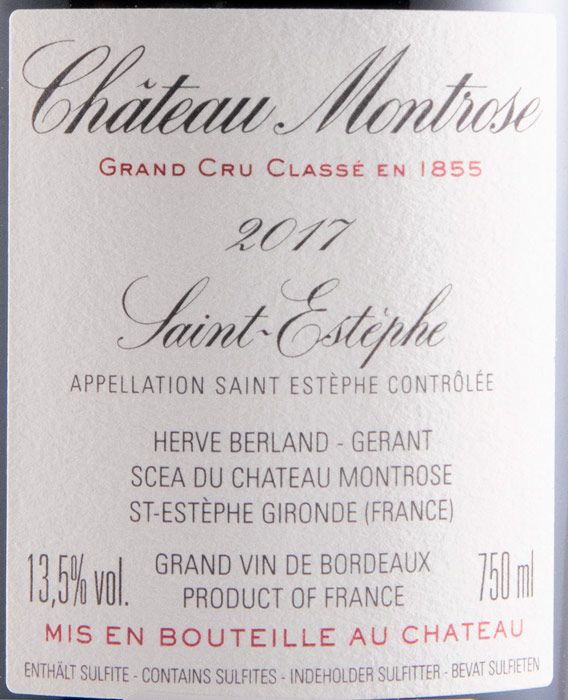 2017 Château Montrose Saint-Estèphe red