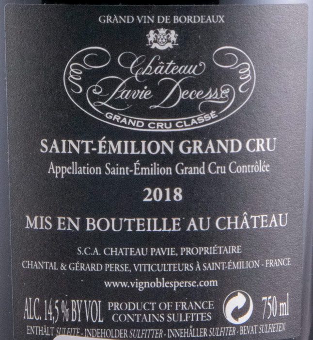 2018 Château Pavie-Decesse Saint-Émilion tinto