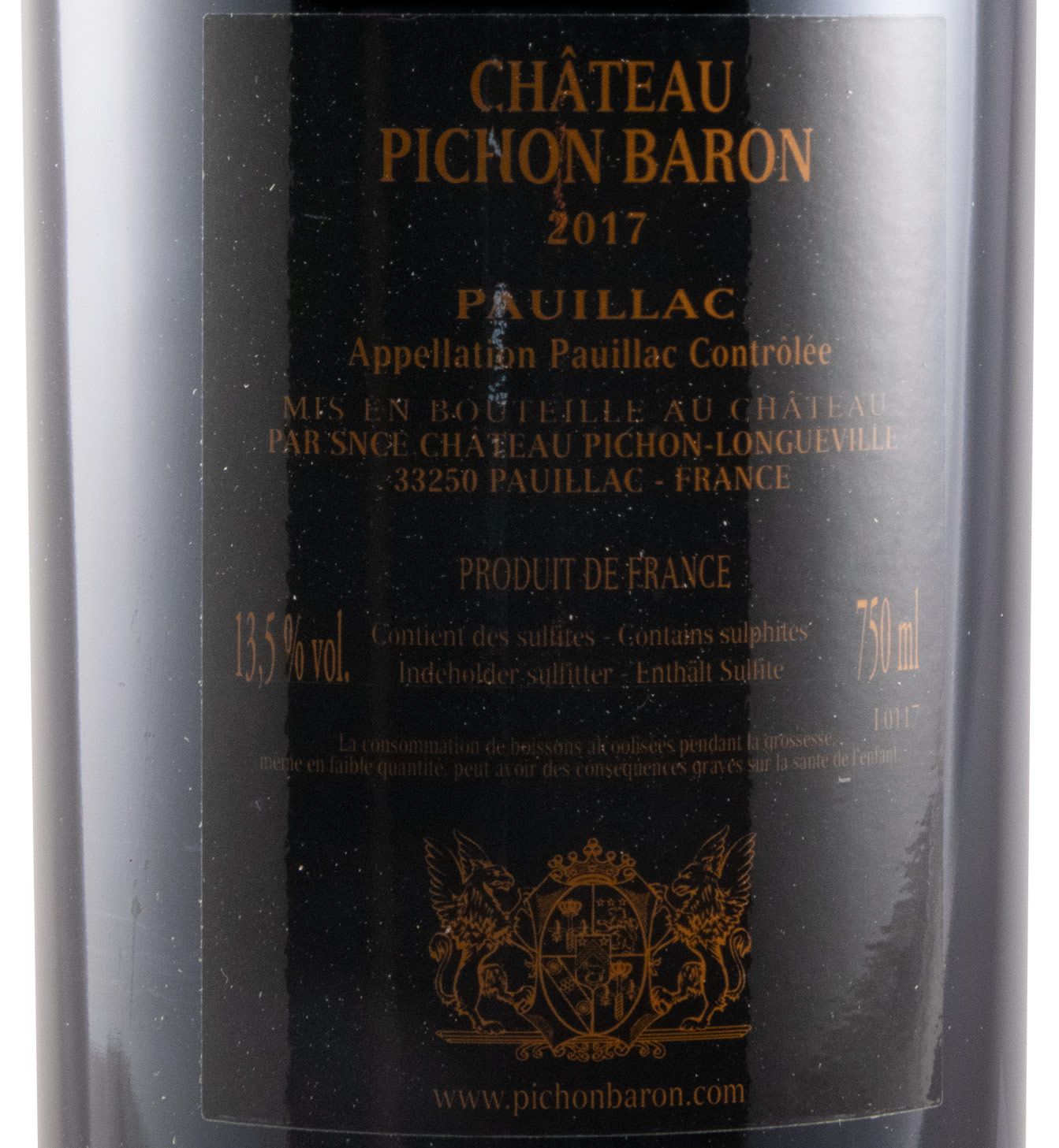 2017 Château Pichon Longueville au Baron de Pichon-Longueville Pauillac tinto