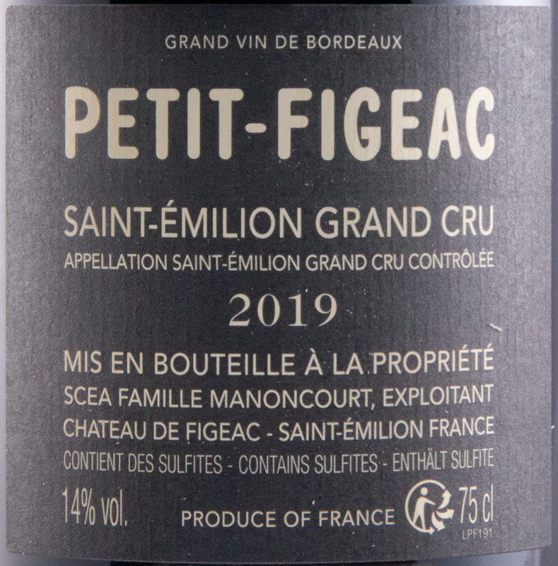 2019 Château Figeac Petit-Figeac Saint-Émilion red