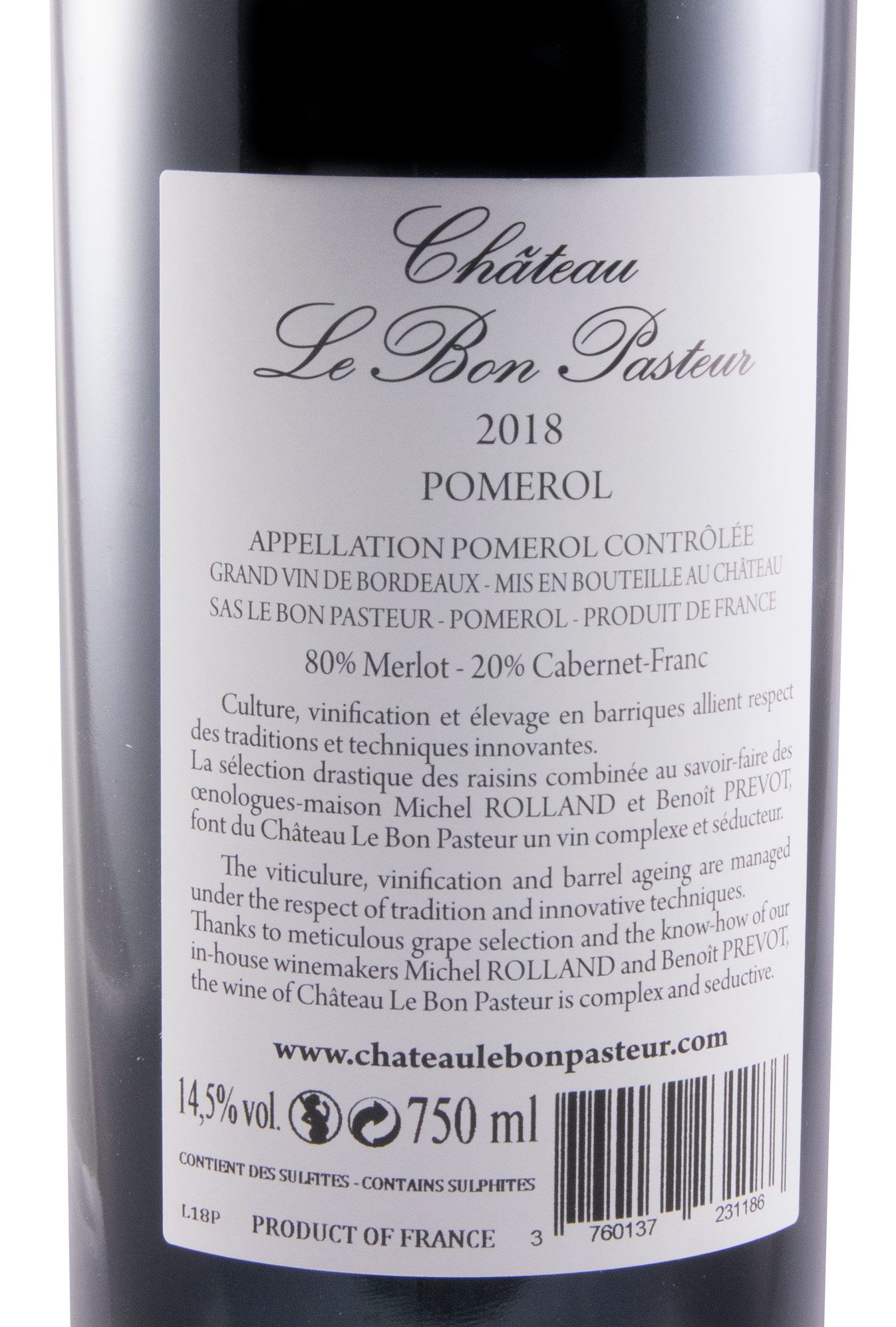 2018 Château Le Bon Pasteur Pomerol tinto