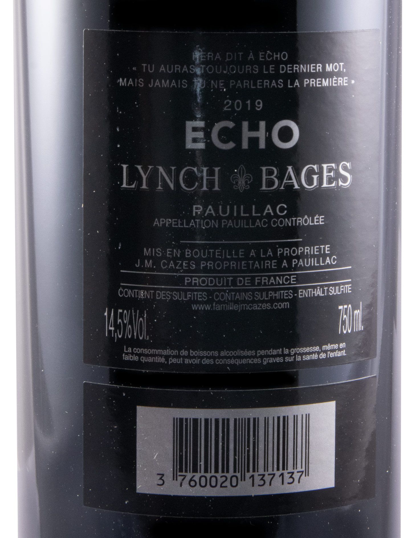 2019 Château Lynch-Bages Echo de Lynch-Bages Pauillac tinto