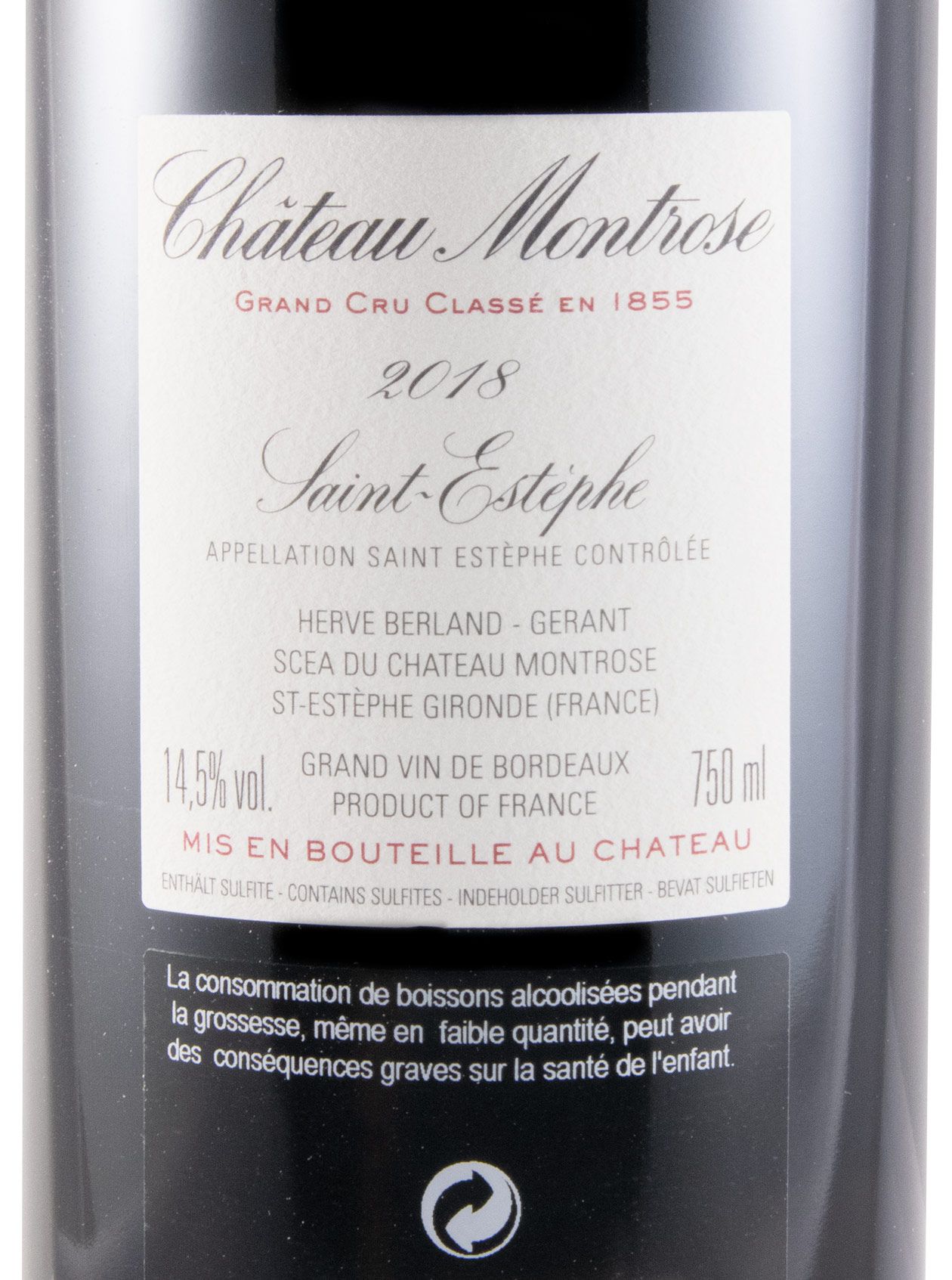 2018 Château Montrose Saint-Estèphe tinto