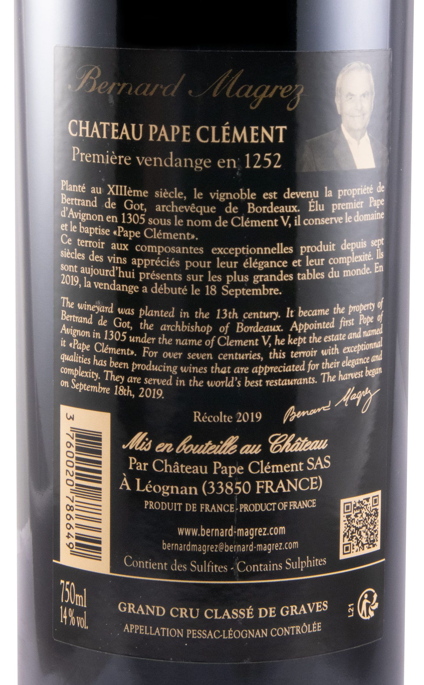 2019 Château Pape Clément Pessac-Léognan tinto