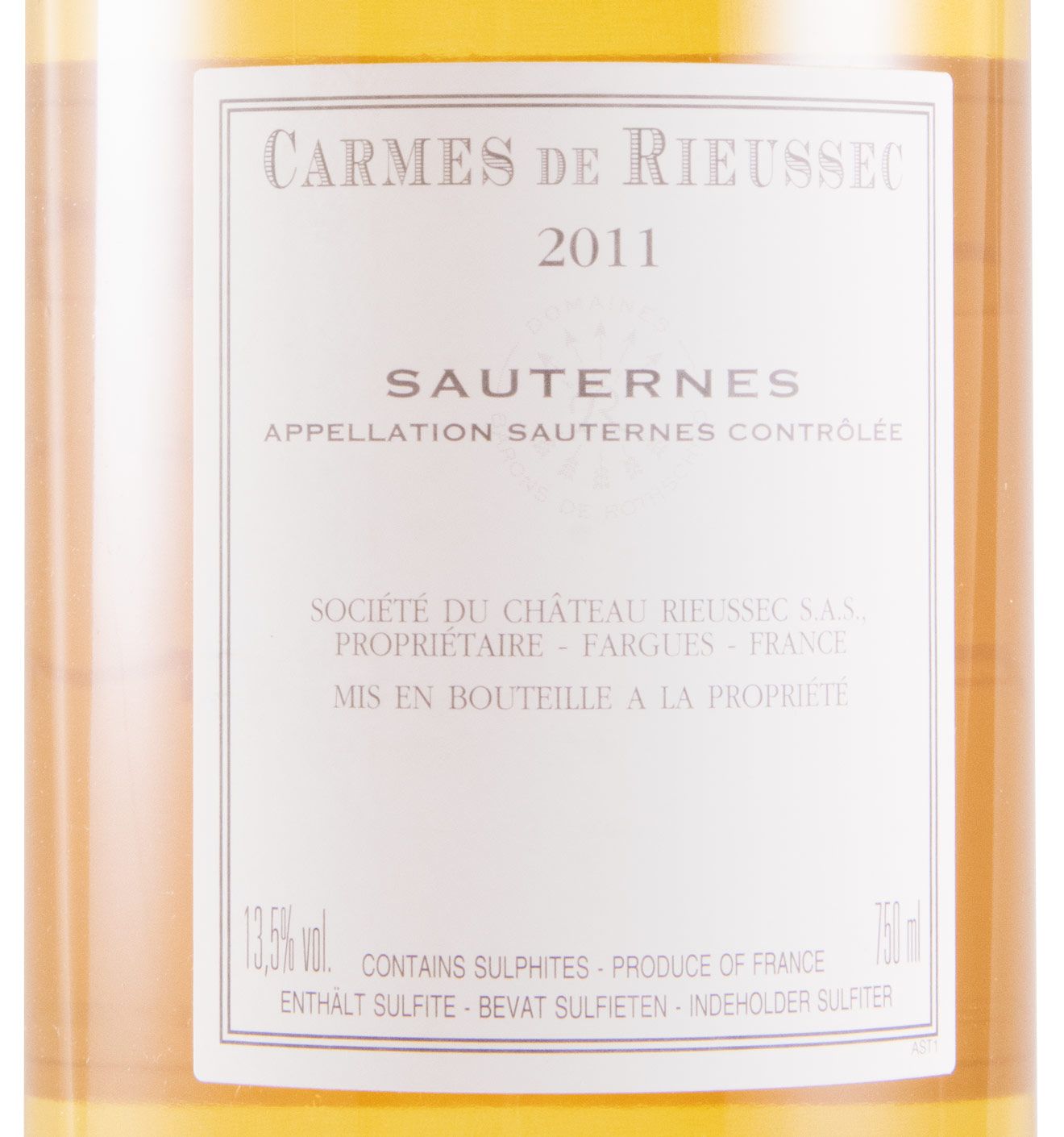 2011 Château Rieussec Carmes de Rieussec Sauternes branco