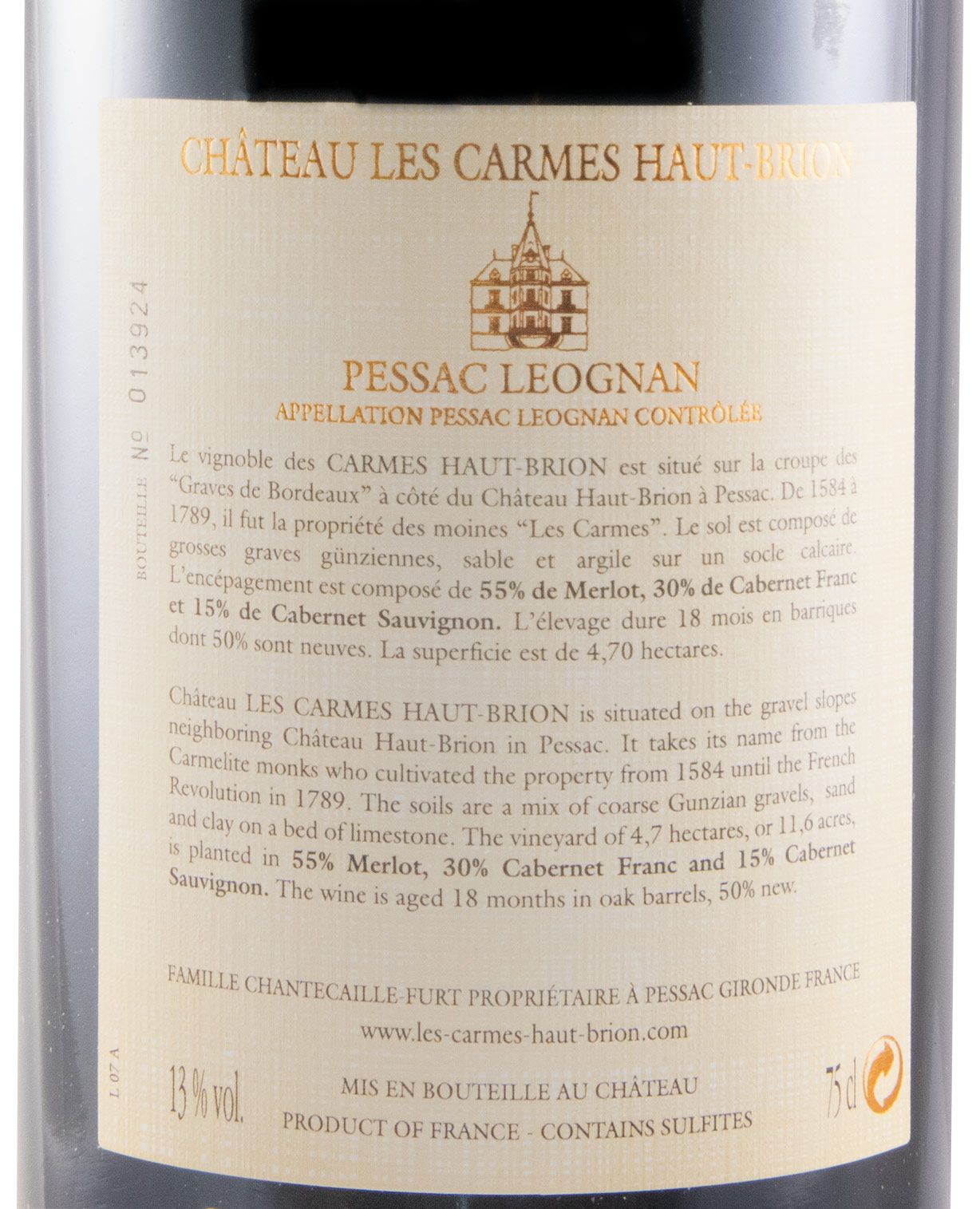 2007 Château Les Carmes Haut-Brion Pessac-Léognan tinto