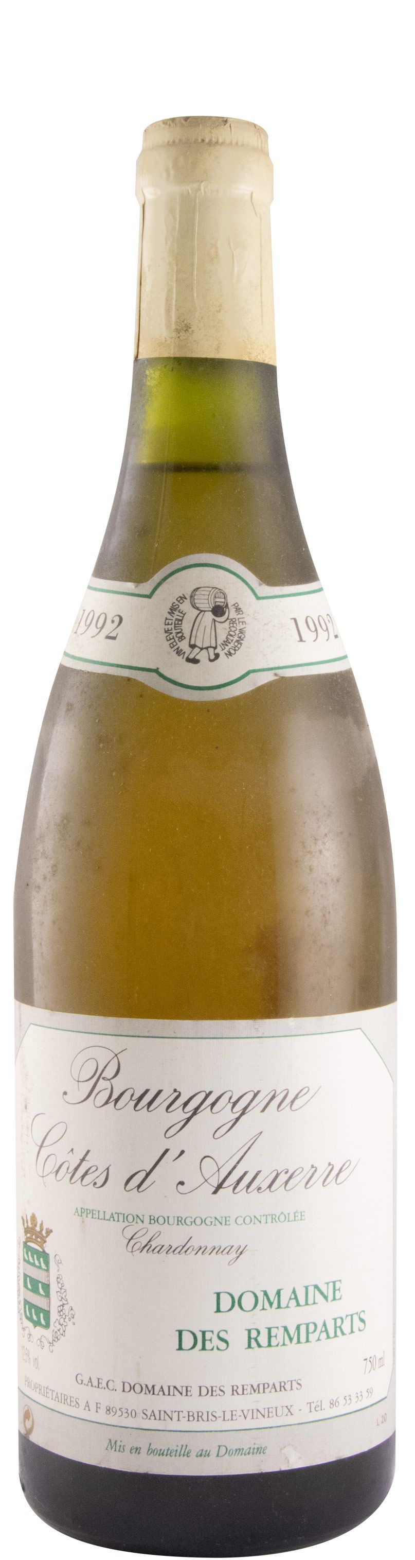 1992 Domaine des Remparts Chardonnay Côtes d'Auxerre white