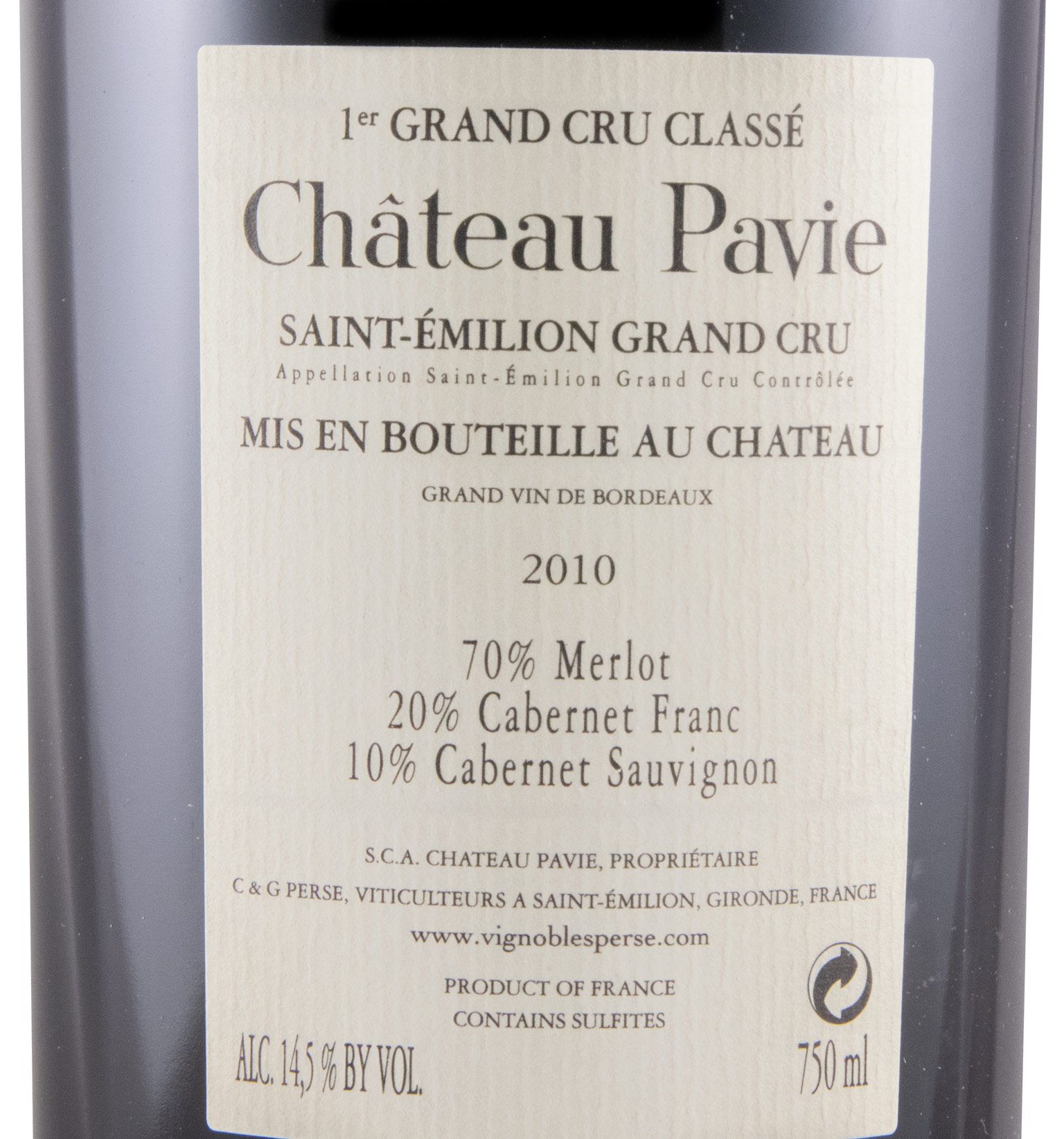2010 Château Pavie Saint-Émilion tinto