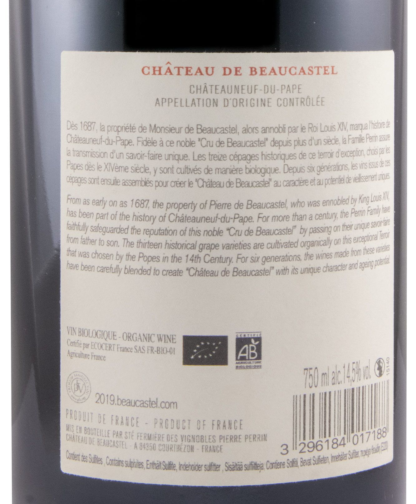 2019 Château de Beaucastel Châteauneuf-du-Pape red